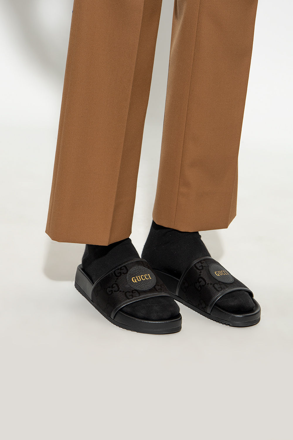 Black Princetown leather fur lined mules from Gucci Gucci Gucci